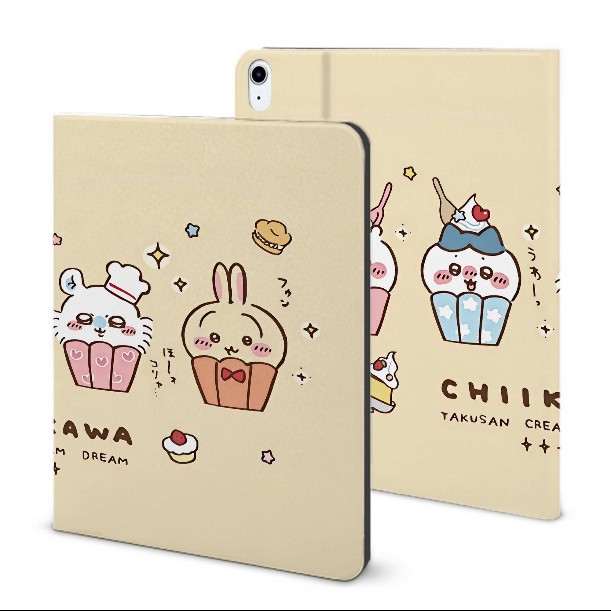 （画像用） ちいかわ Chii-kawa IPad ケース ブック型 PUレザー TPU 耐衝撃 軽量 薄型 ペン収納なし 全面保護 IPad 各モデル対応